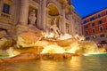 The Fontana di Trevi in Rome illuminated at night Royalty Free Stock Photo