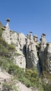 Famous formations in the Altai. High mountains in the form of stone mushrooms. Summer travel in Russia