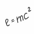 The famous formula of E mc2 challigraphy. Formula expressing the equivalence of mass and energy