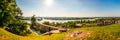 The famous fortress in Belgrade, the complex located on the hill with scenic panoramic cityscape view. Tourists traveling and