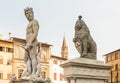 The famous fountain of Neptune on Piazza della Signoria. Florence Royalty Free Stock Photo