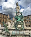 Famous Fountain Neptune in Piazza della Signoria in Florence, Italy Royalty Free Stock Photo