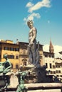 Famous Fountain of Neptune on Piazza della Signoria in Florence, Italy Royalty Free Stock Photo