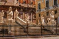 Famous fountain of shame on baroque Piazza Pretoria, Palermo, Sicily Royalty Free Stock Photo