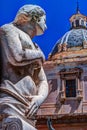 Famous fountain of shame on baroque Piazza Pretoria, Palermo, Sicily Royalty Free Stock Photo