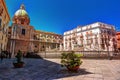 Famous fountain of shame on baroque Piazza Pretoria, Palermo, Sicily Royalty Free Stock Photo