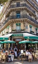 The famous French cafe Les deux magots, Paris, France. Royalty Free Stock Photo