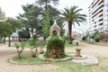 Famous frog fountain in the frog park or park of the fallen