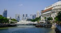 Famous Fullerton Hotel with riverscene