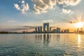 Famous Gate of the Orient building and Jinji Lake landscape in Suzhou