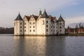 Famous german water castle Gluecksburg in northern Germany in german language `GlÃÂ¼cksburg`, Schleswig-Holstein, Germany