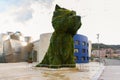 Famous giant flower dog near Guggenheim Museu in Bilbao. Floral guard dog called Puppy with blooming flowers. Bilbao landmark. Royalty Free Stock Photo