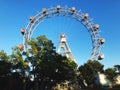 Famous giant wheel of Vienna Riesenrad at Prater amusement park, Austria Royalty Free Stock Photo