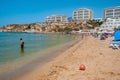 The famous Golden Bay beach in Mellieha, Malta Royalty Free Stock Photo