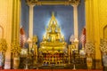 The famous Golden Buddha image in Wat Benchamabophit Marble Temple in Bangkok, Thailand