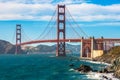 The famous Golden Gate Bridge - one of the world sights in San Francisco California Royalty Free Stock Photo