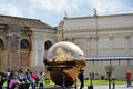 The famous golden sphere in the gardens of the Vatican