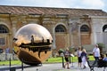 The famous golden sphere in the gardens of the Vatican