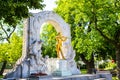 Golden statue of Johann Strauss, Vienna Royalty Free Stock Photo