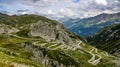 Famous Gotthard Pass in Switzerland - aerial view