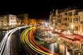 Famous grand canale from Rialto Bridge at night, Venice Royalty Free Stock Photo