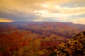 Famous Grand Canyon after heavy storm at sunset Royalty Free Stock Photo