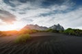 Stokksnes mountains and black desert Royalty Free Stock Photo