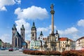 Famous Great square with White tower, town hall, gothic saint Sp Royalty Free Stock Photo