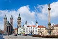 Famous Great square with White tower, town hall, gothic saint Sp Royalty Free Stock Photo