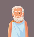Ancient Philosopher Aristoteles Vector Cartoon Illustration