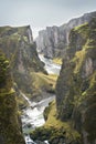 Famous green canyon in Iceland