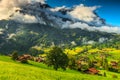 Famous Grindelwald town and Eiger mountains,Bernese Oberland,Switzerland,Europe