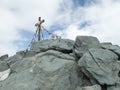 Grossglockner mountain summit cross in austria Royalty Free Stock Photo