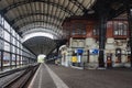 The famous Haarlem train station with its elegant Art Nouveau ar