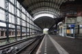 The famous Haarlem train station with its elegant Art Nouveau ar