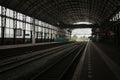 The famous Haarlem train station with its elegant Art Nouveau ar