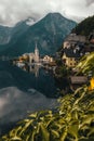 Famous Hallstatt mountain village in the Austrian Alps in summer