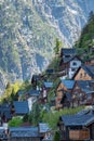 Famous Hallstatt village in Alps and lake at dusk, old architecture, Austria, European travel Royalty Free Stock Photo