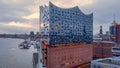 Famous Hamburg Concert Hall Elbphilharmonie in the harbour - CITY OF HAMBURG, GERMANY - DECEMBER 25, 2020