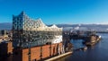 Famous Hamburg Concert Hall Elbphilharmonie in the harbour - CITY OF HAMBURG, GERMANY - DECEMBER 25, 2020