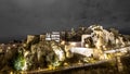 The famous hanging houses at night, Cuenca Royalty Free Stock Photo