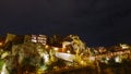 The famous hanging houses on top of the rocks at night in Cuenca Royalty Free Stock Photo