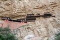 Famous hanging monastery in Shanxi Province near Datong, China, Royalty Free Stock Photo