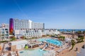 Famous Hard Rock Ibiza hotel, best place for luxury vacation on Ibiza Island Royalty Free Stock Photo