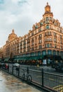 London, UK/Europe; 21/12/2019: The famous Harrods luxury department store at Knightsbridge district, London