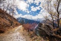 Famous hiking trail The Old Japanese Trail in the Great Almaty Gorge in Kazakhstan