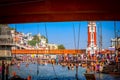 Famous hindu location of hindu temple in Haridwar India. Hindu temples in India. Temple near Ganga river