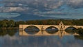 Famous historic bridge Pont Saint-Benezet, UNESCO World Heritage Site, in Avignon, Provence, France in the afternoon sunlight. Royalty Free Stock Photo