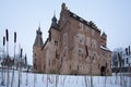 Famous historic Doorwerth Castle in Heelsum, the Netherlands during wintertime Royalty Free Stock Photo