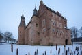 Famous historic Doorwerth Castle in Heelsum, the Netherlands during wintertime Royalty Free Stock Photo